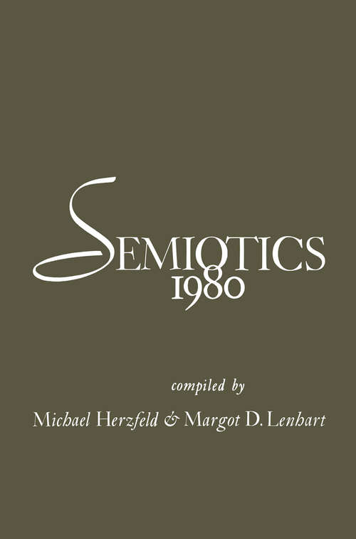 Book cover of Semiotics 1980 (1982)