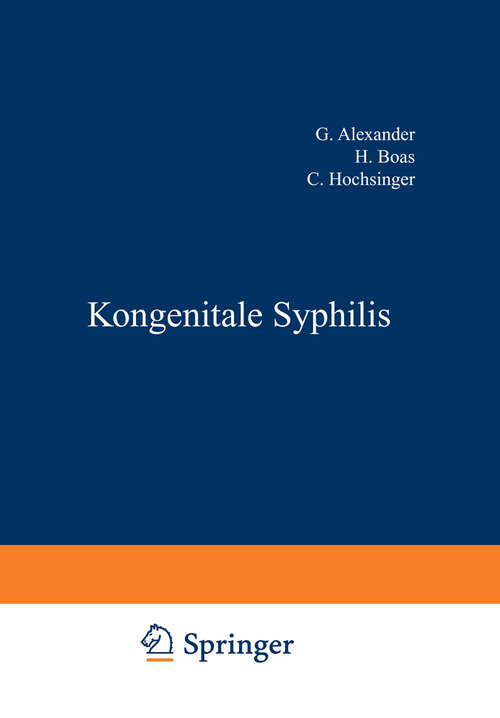 Book cover of Kongenitale Syphilis (1927) (Handbuch der Haut- und Geschlechtskrankheiten: B / 19)