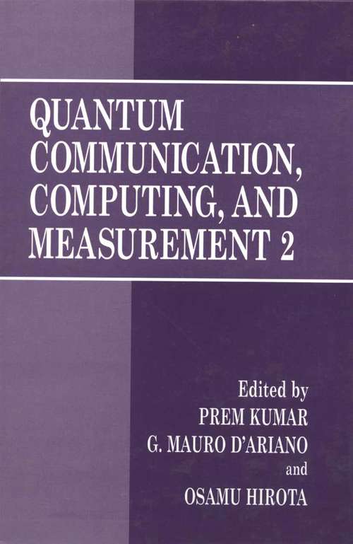 Book cover of Quantum Communication, Computing, and Measurement 2 (2002)