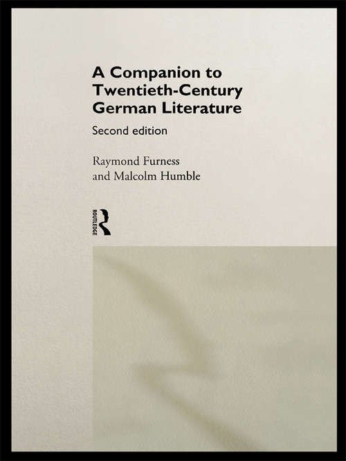 Book cover of A Companion to Twentieth-Century German Literature (2)