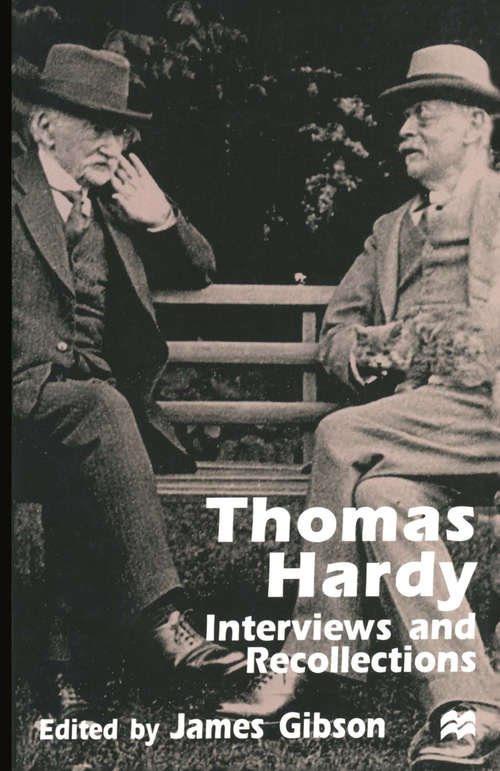 Book cover of Thomas Hardy: Interviews and Recollections (1st ed. 1999) (Interviews and Recollections)