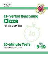 Book cover of New 11+ Verbal Reasoning: Cloze for CEM 10-Minute Tests - Ages 9-10 (PDF)