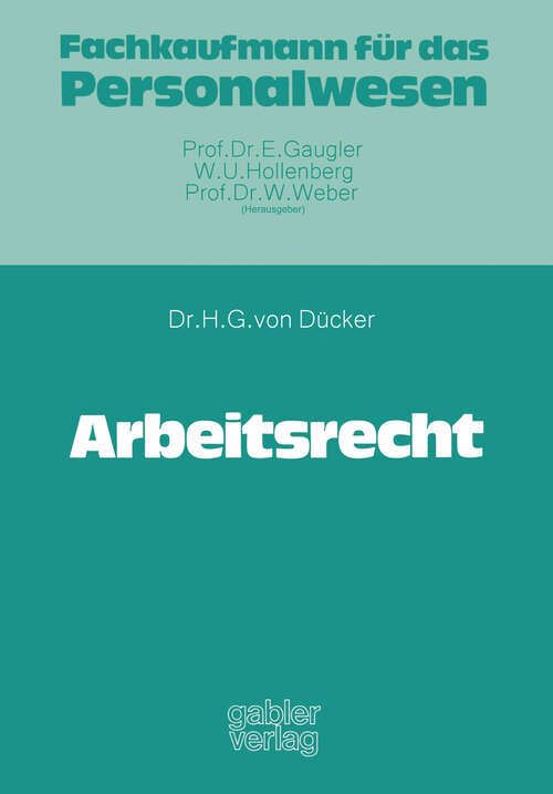 Book cover of Arbeitsrecht (1976)