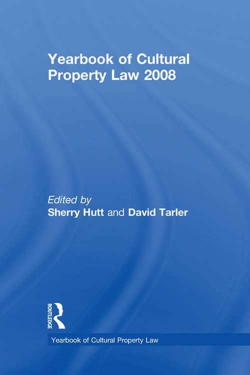 Book cover of Yearbook of Cultural Property Law 2008 (Yearbook of Cultural Property Law)
