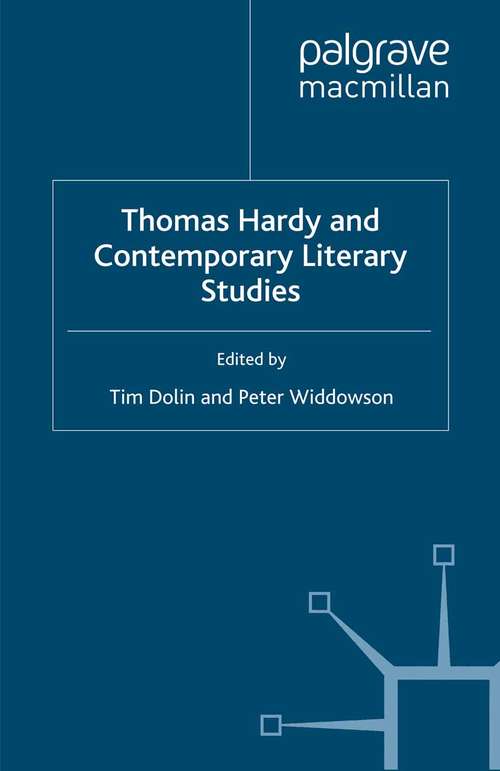 Book cover of Thomas Hardy and Contemporary Literary Studies (2004)