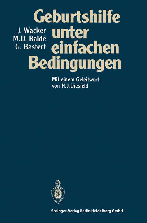 Book cover of Geburtshilfe unter einfachen Bedingungen (1994)