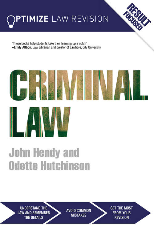 Book cover of Optimize Criminal Law (Optimize)