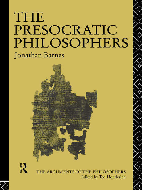 Book cover of The Presocratic Philosophers