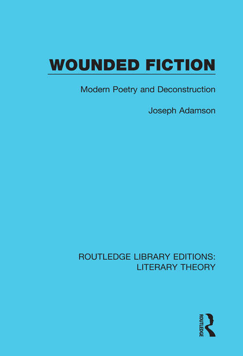 Book cover of Wounded Fiction: Modern Poetry and Deconstruction (Routledge Library Editions: Literary Theory)