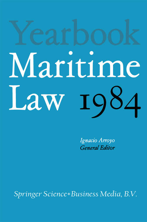 Book cover of Yearbook Maritime Law: Volume I (1986)
