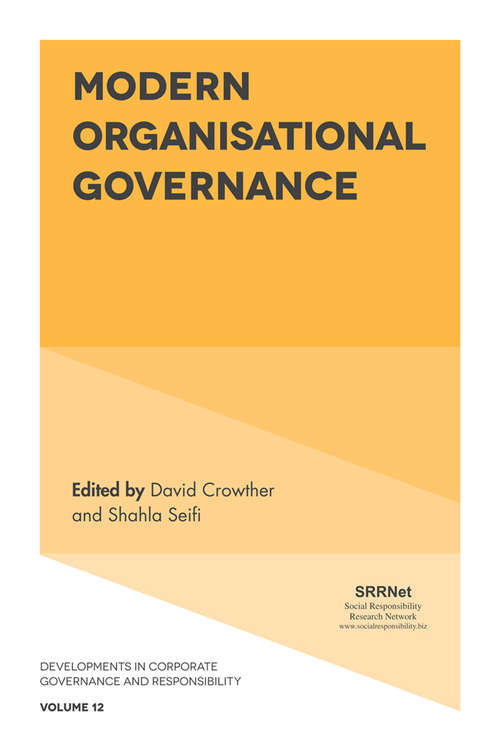 Book cover of Modern Organisational Governance (Developments in Corporate Governance and Responsibility #12)