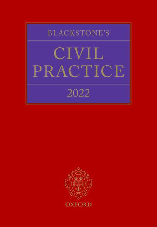 Book cover of Blackstone's Civil Practice 2022