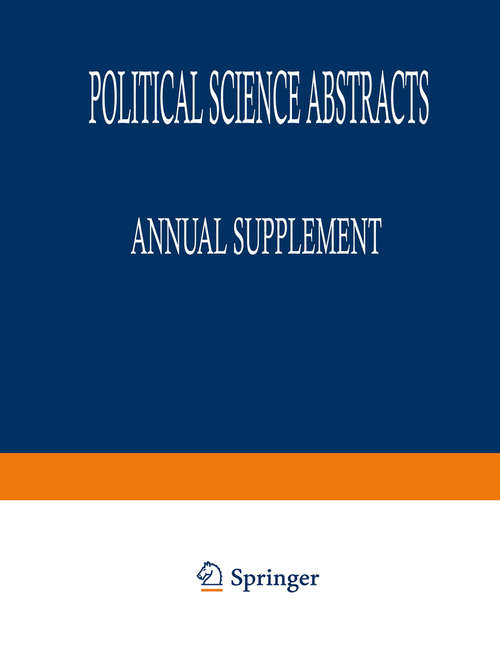 Book cover of Political Science Abstracts: 1994 Annual Supplement (1995) (Political Science Abstracts)