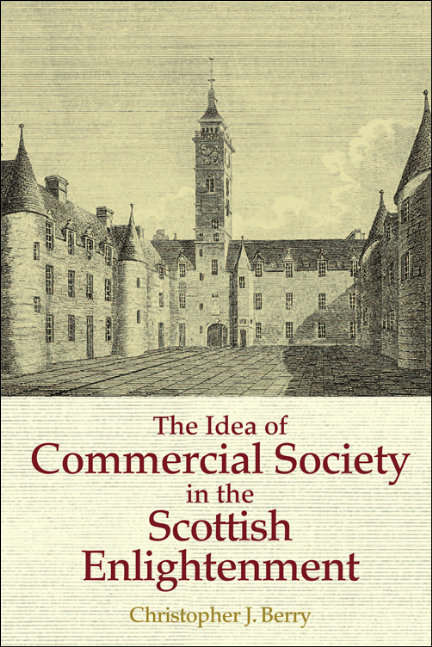 Book cover of The Idea of Commercial Society in the Scottish Enlightenment