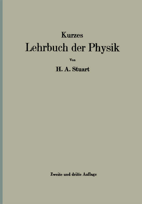 Book cover of Kurzes Lehrbuch der Physik (2. Aufl. 1949)