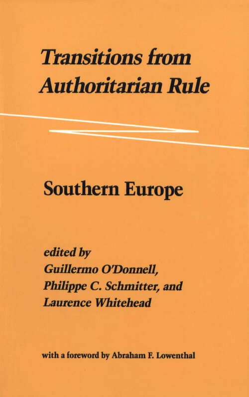 Book cover of Transitions from Authoritarian Rule: Southern Europe