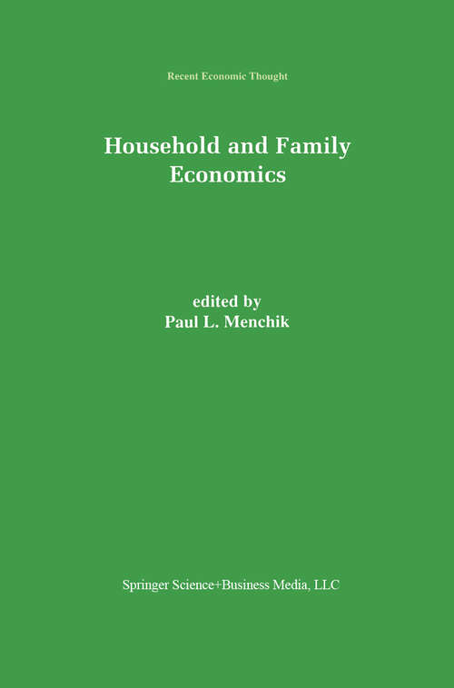 Book cover of Household and Family Economics (1996) (Recent Economic Thought #51)