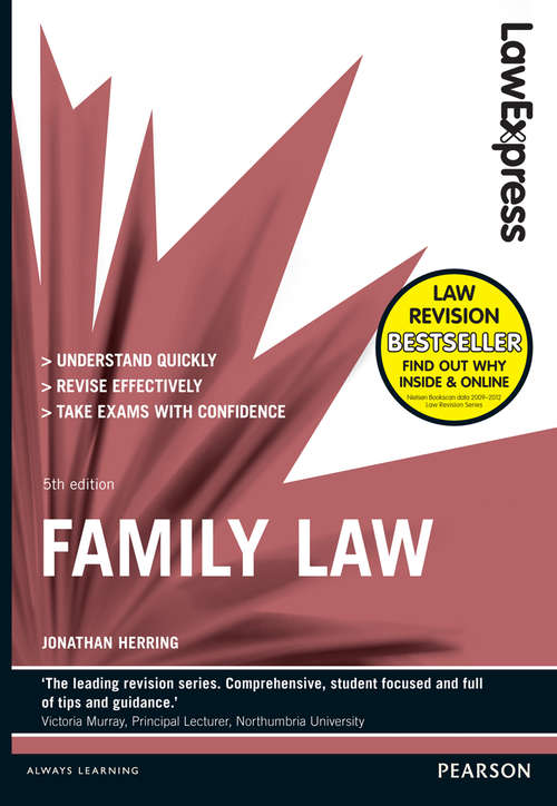 Book cover of Law Express: Family Law (Revision Guide)