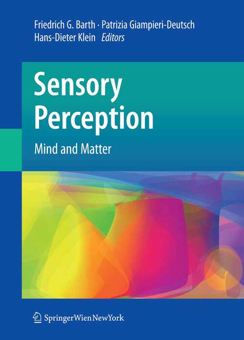 Book cover of Sensory Perception: Mind and Matter (2012)