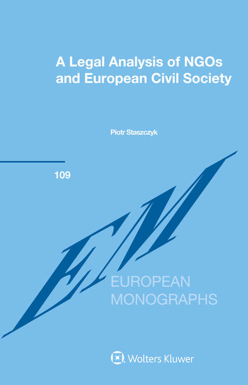 Book cover of A Legal Analysis of NGOs and European Civil Society