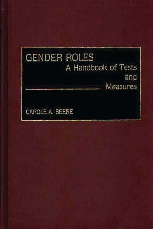 Book cover of Gender Roles: A Handbook of Tests and Measures