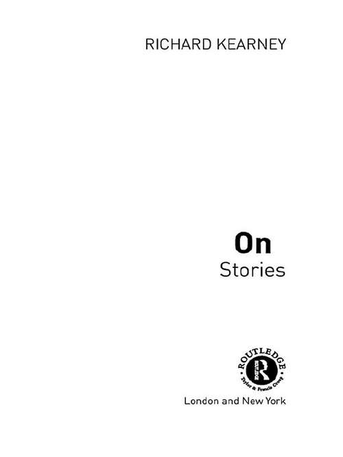 Book cover of On Stories (Thinking in Action)