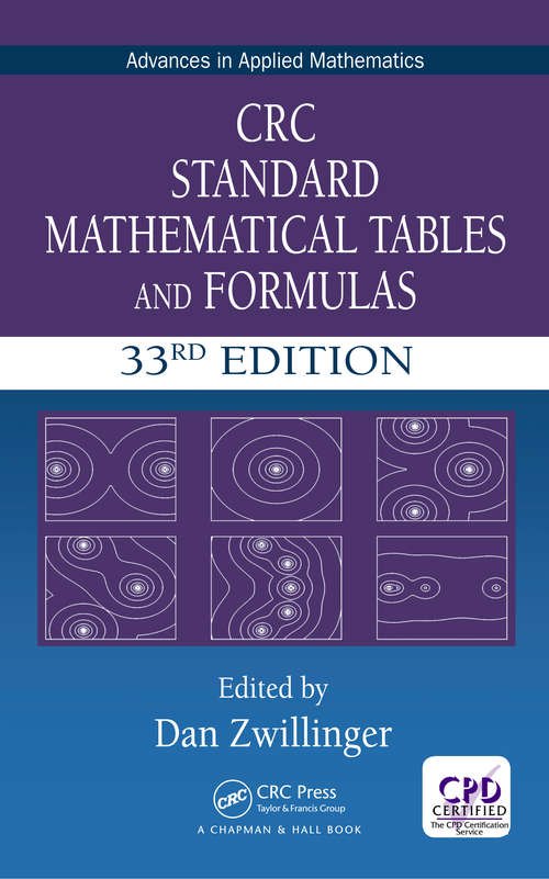 Book cover of CRC Standard Mathematical Tables and Formulas (Advances in Applied Mathematics)