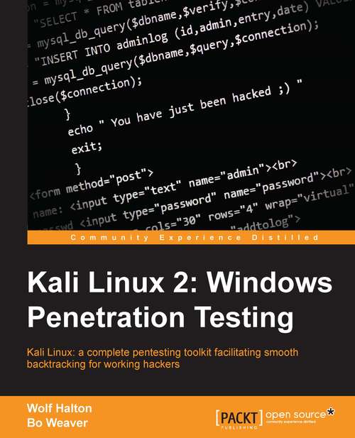 Book cover of Kali Linux 2: Windows Penetration Testing