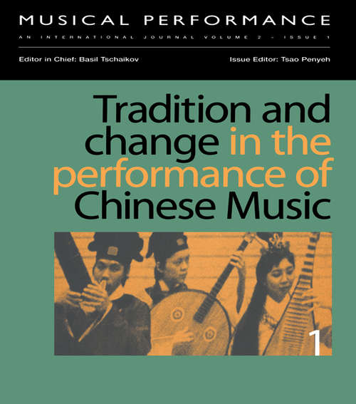 Book cover of Tradition & Change Performance