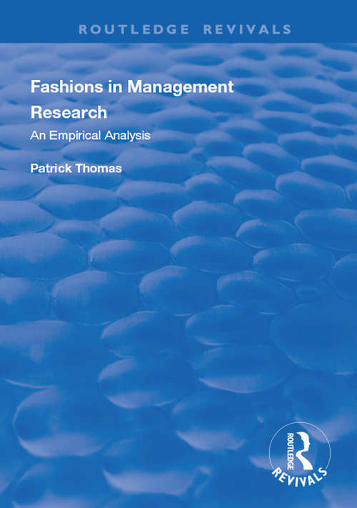 Book cover of Fashions in Management Research: An Empirical Analysis (Routledge Revivals)