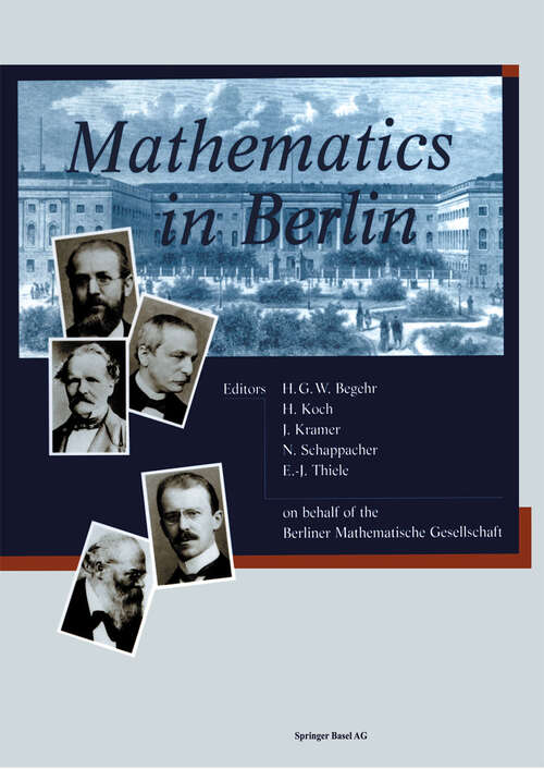 Book cover of Mathematics in Berlin (1998)