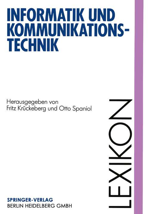 Book cover of Lexikon Informatik und Kommunikationstechnik (1990) (VDI-Buch)