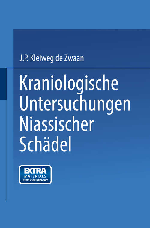 Book cover of Kraniologische Untersuchungen Niassischer Schädel (1915)