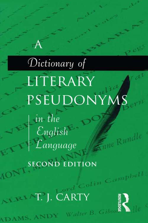 Book cover of A Dictionary of Literary Pseudonyms in the English Language (2)