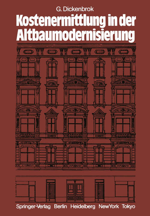 Book cover of Kostenermittlung in der Altbaumodernisierung (1985)