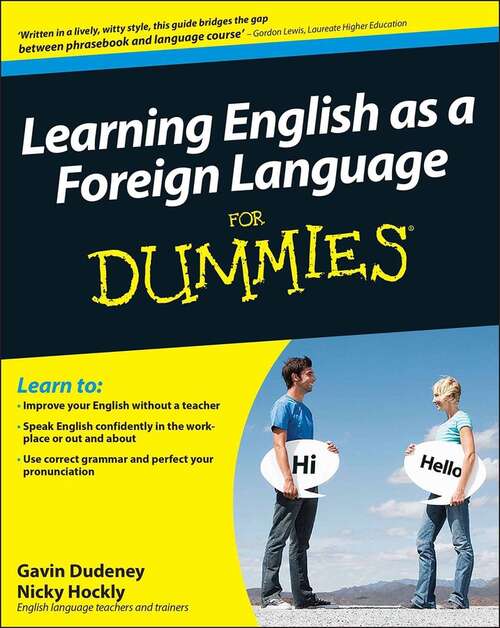 Book cover of Learning English as a Foreign Language For Dummies