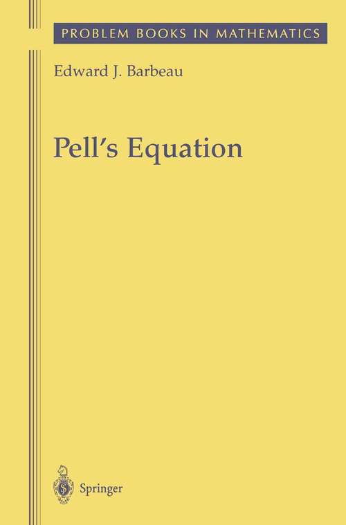 Book cover of Pell’s Equation (2003) (Problem Books in Mathematics)
