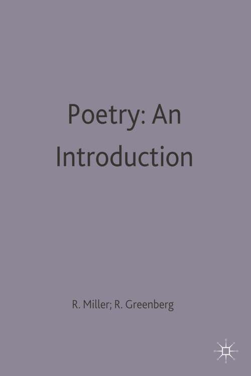 Book cover of Poetry: An Introduction (1st ed. 1981)