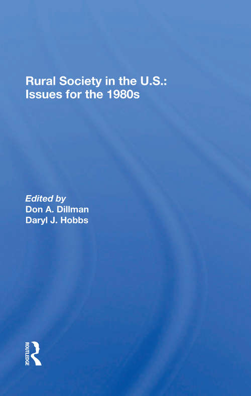 Book cover of Rural Society In The U.s.: Issues For The 1980s