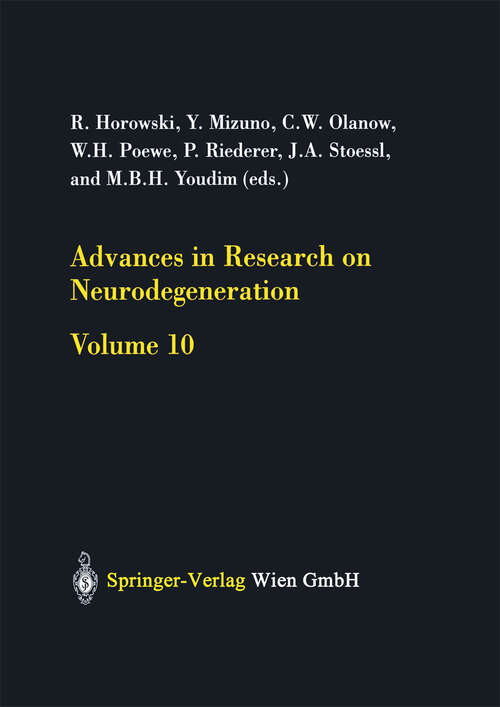 Book cover of Advances in Research on Neurodegeneration: Volume 10 (2003) (Journal of Neural Transmission. Supplementa #65)