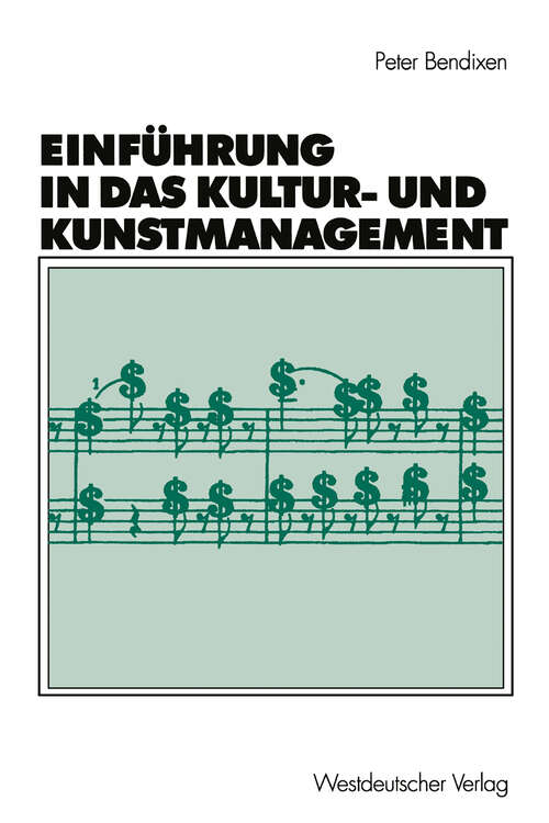 Book cover of Einführung in das Kultur- und Kunstmanagement (2001)