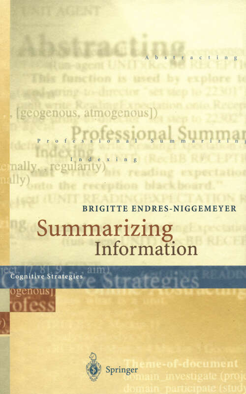 Book cover of Summarizing Information: Including CD-ROM “SimSum”, Simulation of Summarizing, for Macintosh and Windows (1998)