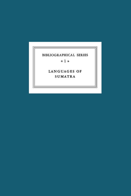 Book cover of Critical Survey Of Studies On The Languages of Sumatra (1955) (Koninklijk Instituut voor Taal-, Land- en Volkenkunde)