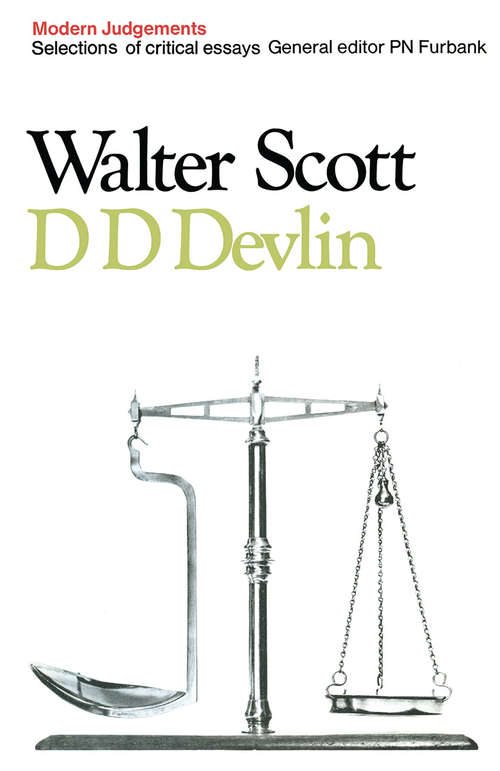 Book cover of Walter Scott: Modern Judgements (1st ed. 1968)