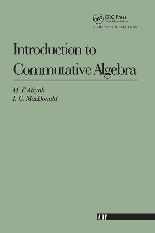 Book cover of Introduction To Commutative Algebra