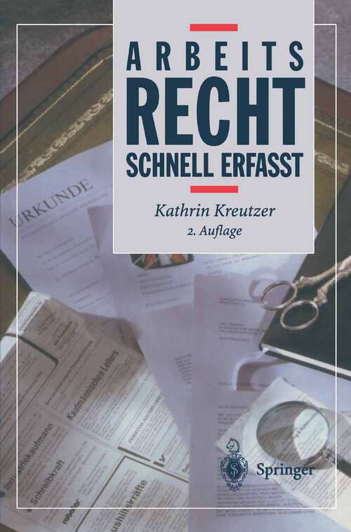 Book cover of Arbeitsrecht: Schnell erfaßt (2. Aufl. 1997) (Recht - schnell erfasst)