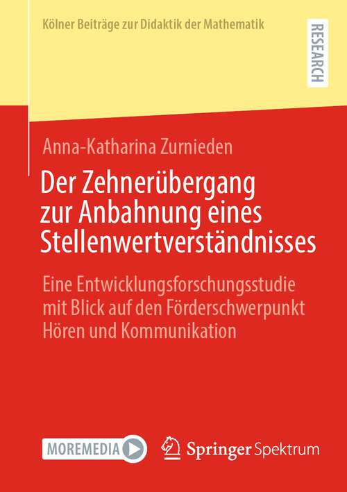 Book cover of Der Zehnerübergang zur Anbahnung eines Stellenwertverständnisses