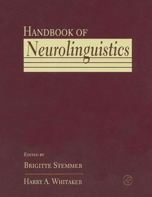 Book cover of Handbook of Neurolinguistics