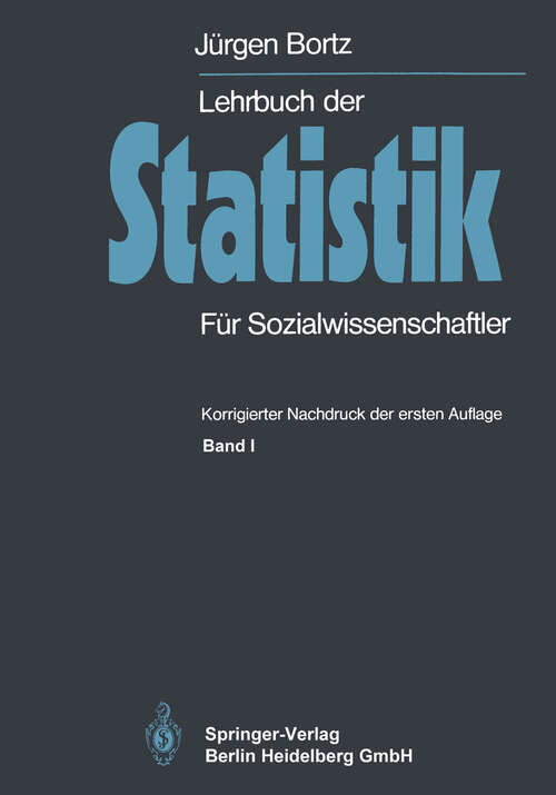 Book cover of Lehrbuch der Statistik: Für Sozialwissenschaftler (1979)