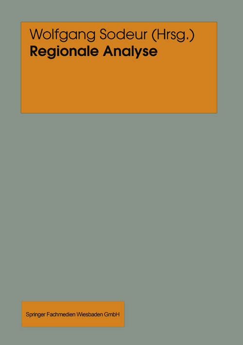 Book cover of Regionale Analyse mit kleinen Gebietseinheiten (1997)
